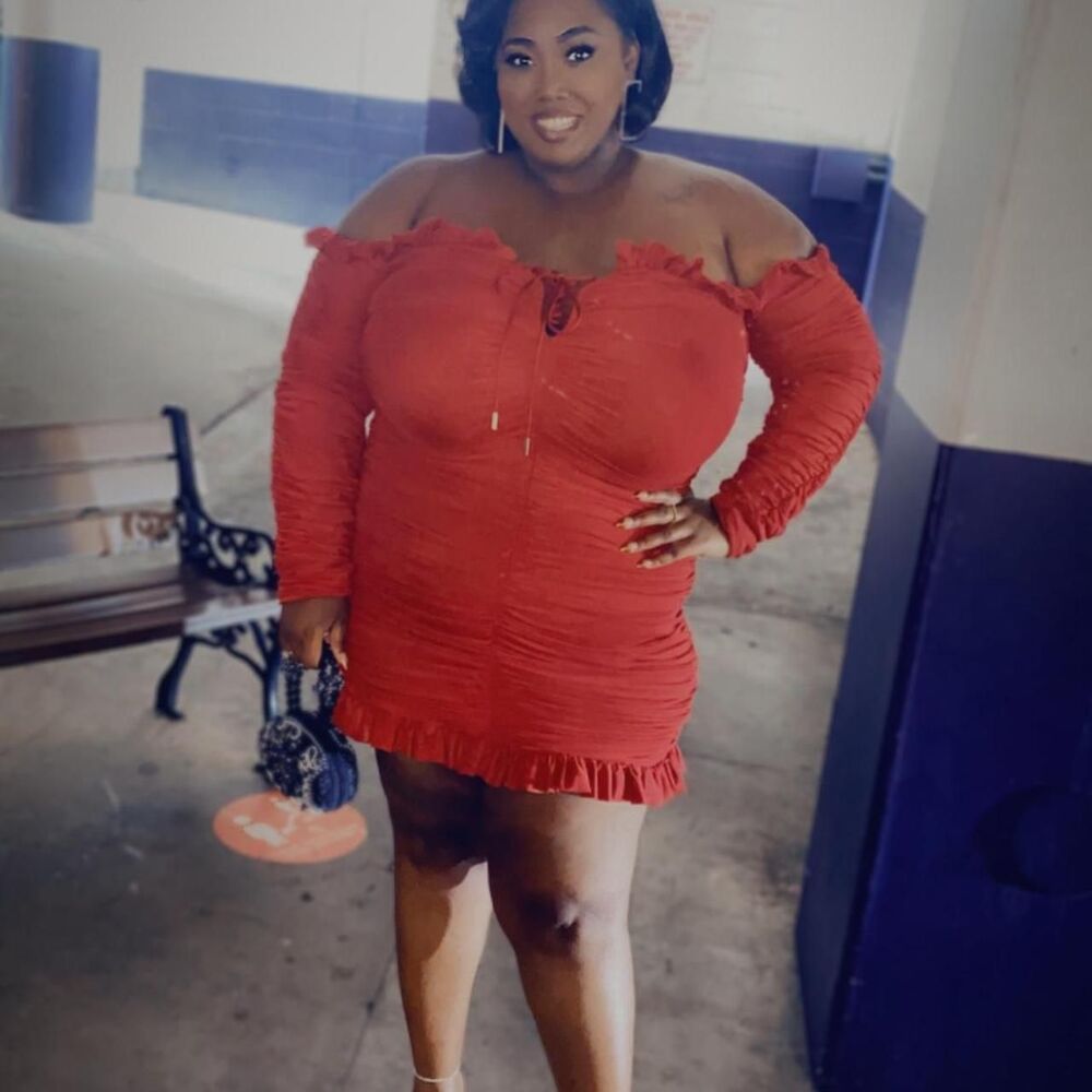 Fashion-nova Women's Red and Orange Dress